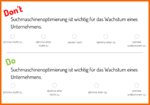 So vermeidest du die Tendenz zur Mitte: eine gerade Anzahl an Auswahlmöglichkeiten anbieten