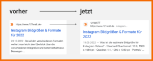 Google Snippet - neue Darstellung SERP