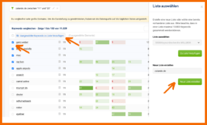 Sistrix: So legst du eine Keyword-Liste an