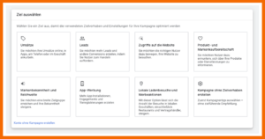 Google Ads Zielvorhaben