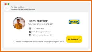 E-Mail-Signatur - Beispiel Shopping-CTA von usebouncer.com