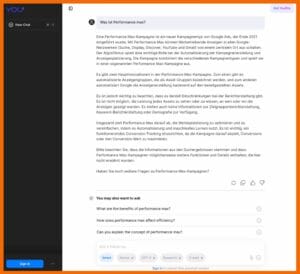 You.com - Anfrage Performance Max nicht eingeloggt