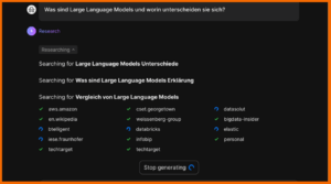 You.com - Beispiel Research LLMs erklaeren
