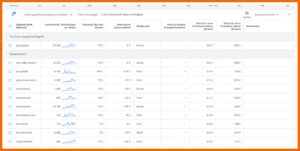 Übersicht über Keywords im Google Keyword Planer