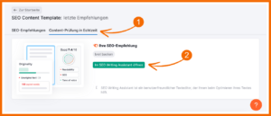 Hier siehst du, wo du weiter Anpassungen im SEMrush SEO Content Template vornehmen kannst