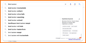 Suchvorschläge in der Google Suche