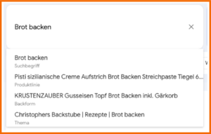 Suchvorschläge in Google Trends