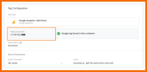 Hier gibst du in der Regel die Measurement ID von GA4 in einem Tag an