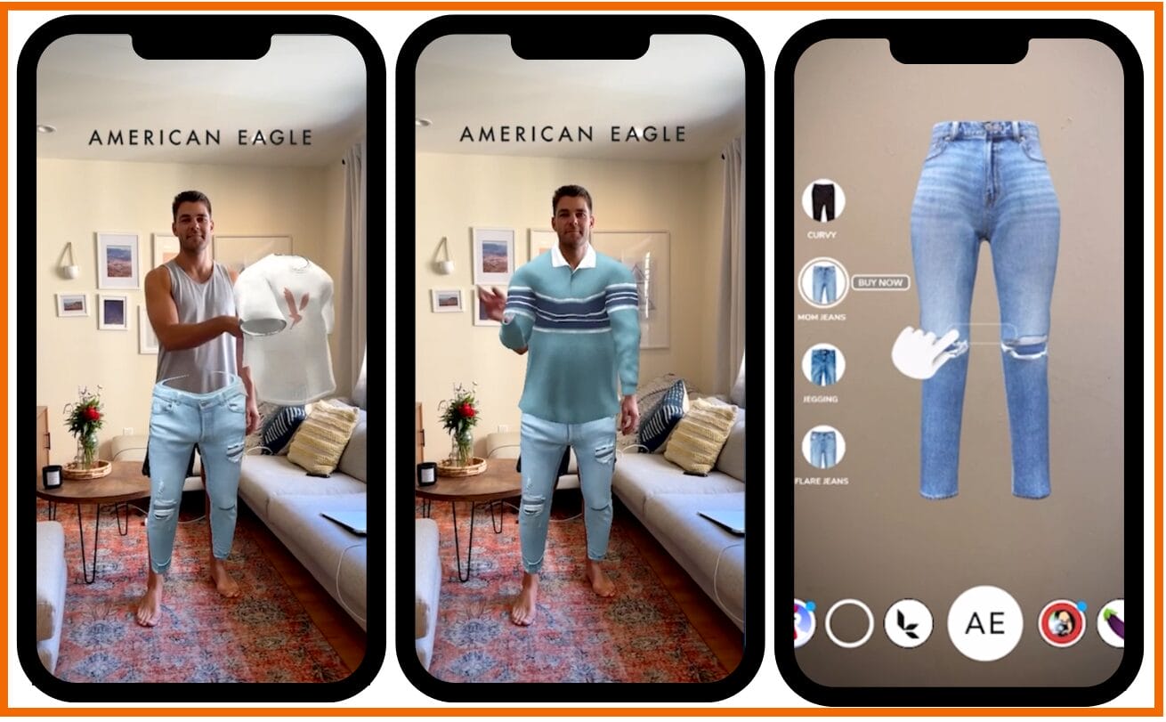 Screenshot der AI Kampgane auf Snapchat von American Eagle