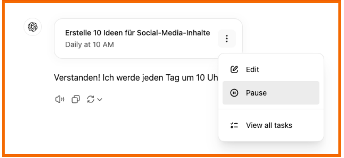 Anwendungsmöglichkeiten von ChatGPT Task für Social Media